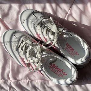 Lightly worn pink and grey adidas gazelle
